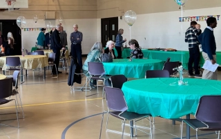 Church Members Gathered in Fellowship Hall for Birthday Event